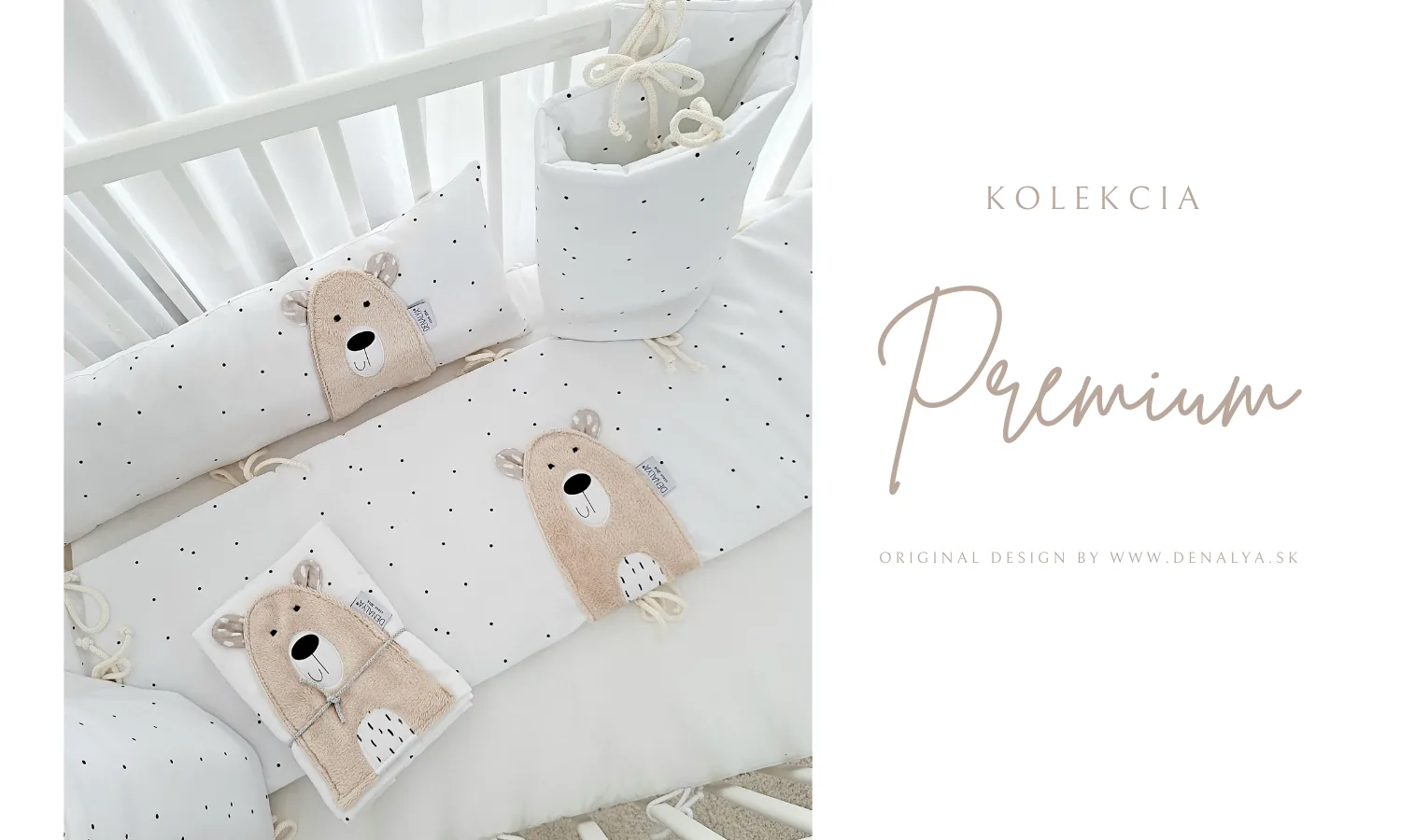 Bodkovaná kolekcia do detskej postieľky Denalya